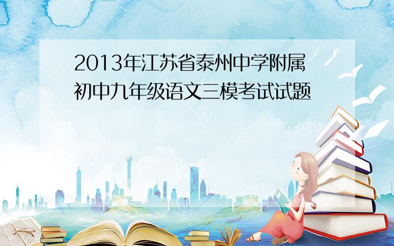 2013年江苏省泰州中学附属初中九年级语文三模考试试题