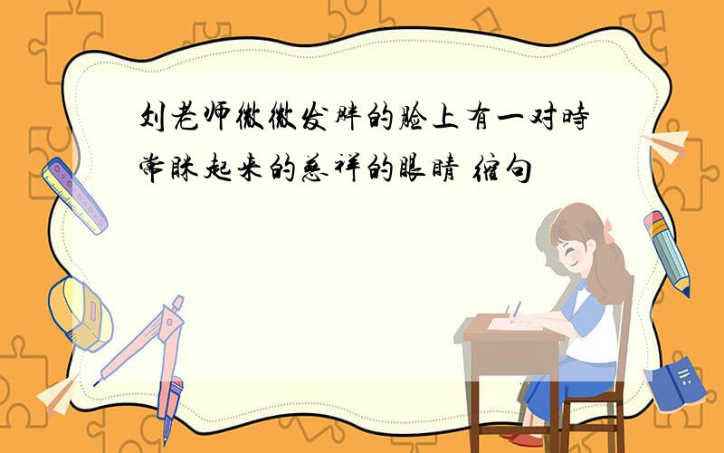 刘老师微微发胖的脸上有一对时常眯起来的慈祥的眼睛 缩句