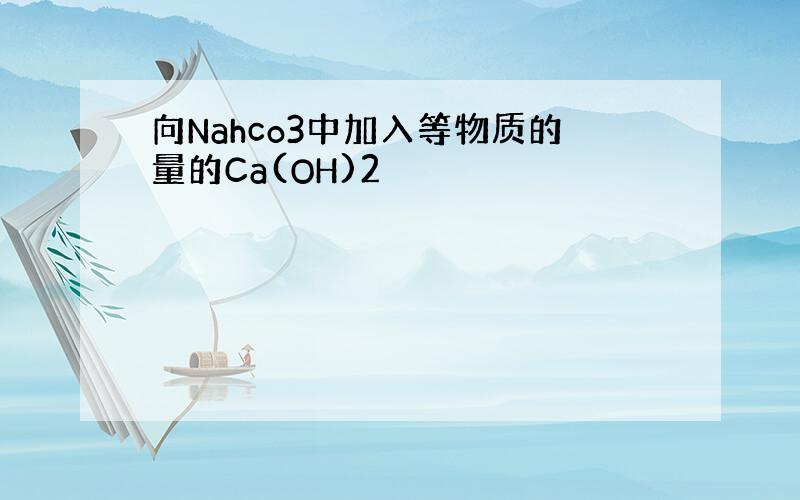 向Nahco3中加入等物质的量的Ca(OH)2