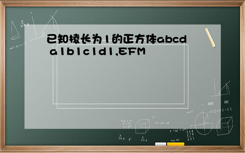 已知棱长为1的正方体abcd a1b1c1d1,EFM