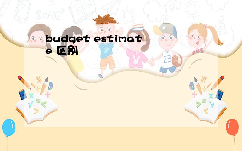budget estimate 区别