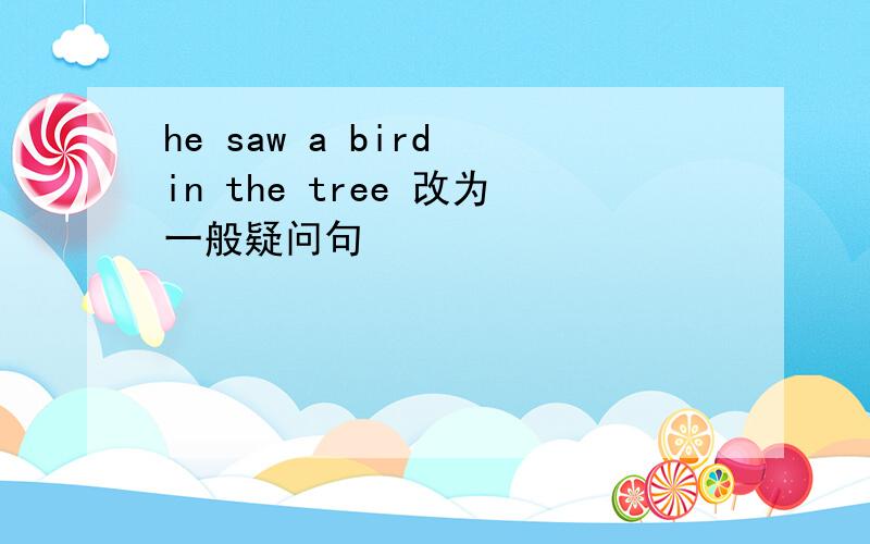 he saw a bird in the tree 改为一般疑问句
