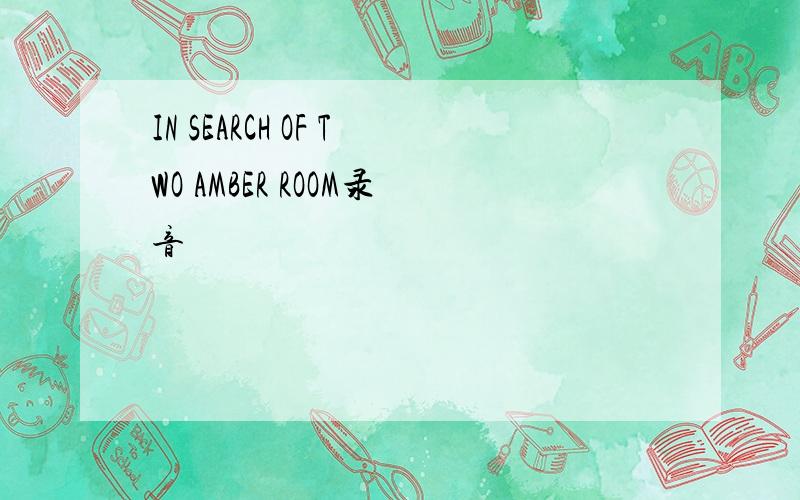 IN SEARCH OF TWO AMBER ROOM录音