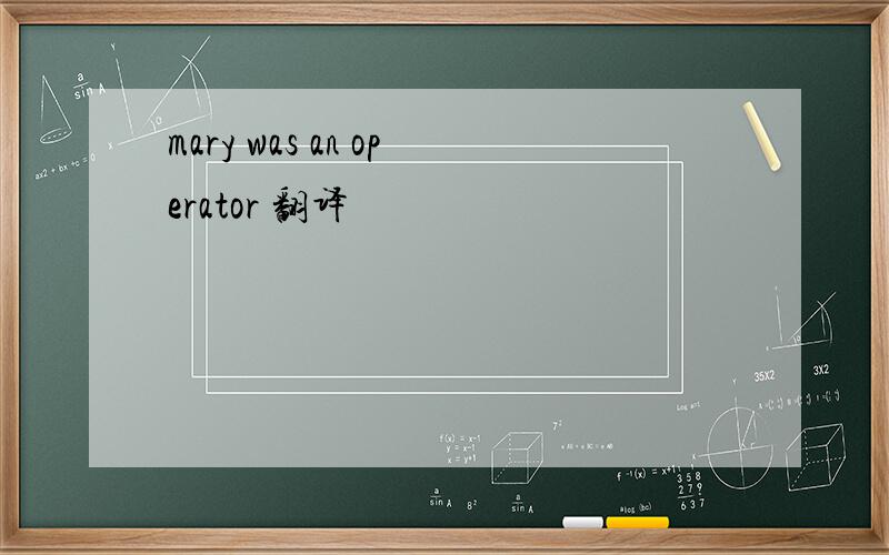 mary was an operator 翻译