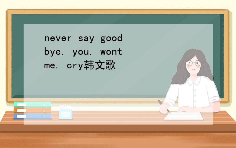 never say goodbye. you. wontme. cry韩文歌