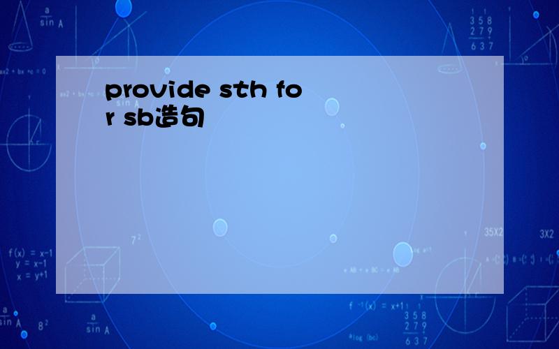 provide sth for sb造句