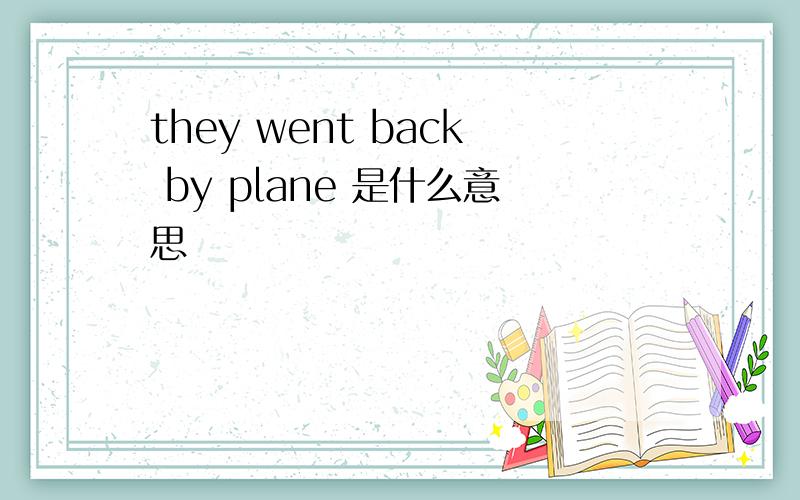 they went back by plane 是什么意思