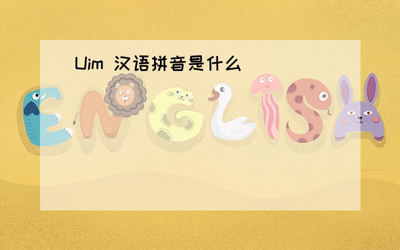 Uim 汉语拼音是什么