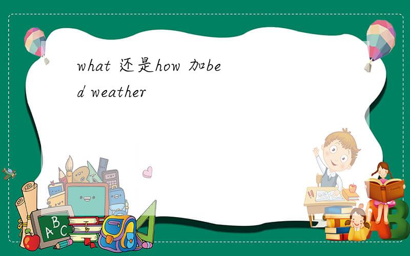 what 还是how 加bed weather