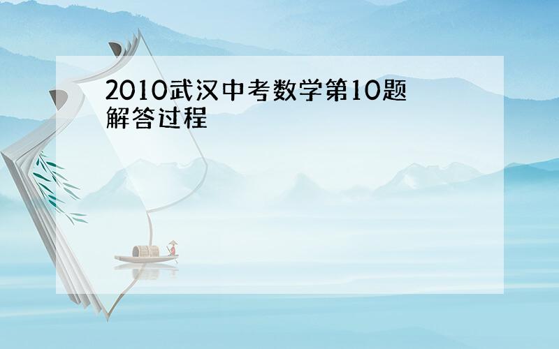 2010武汉中考数学第10题解答过程