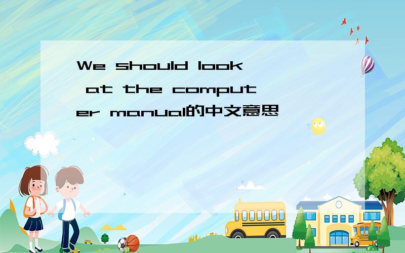 We should look at the computer manual的中文意思