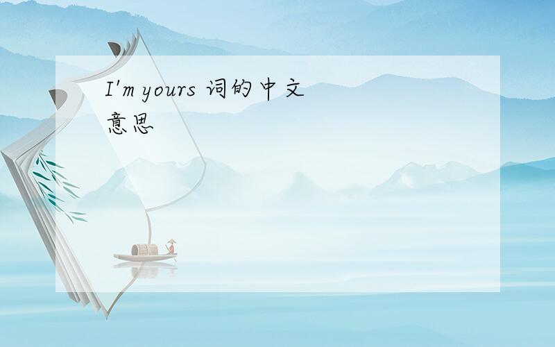 I'm yours 词的中文意思