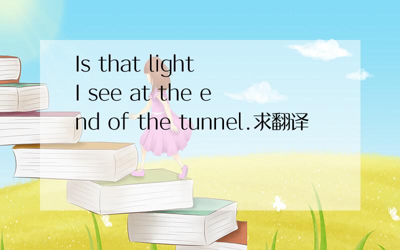 Is that light I see at the end of the tunnel.求翻译