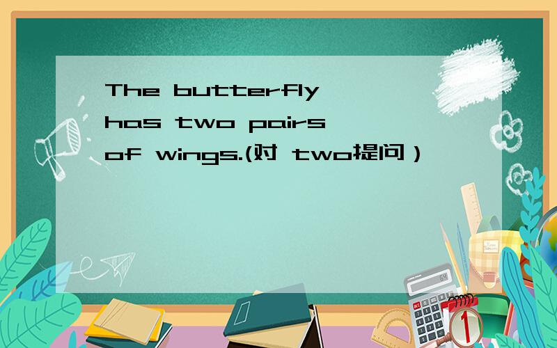 The butterfly has two pairs of wings.(对 two提问）