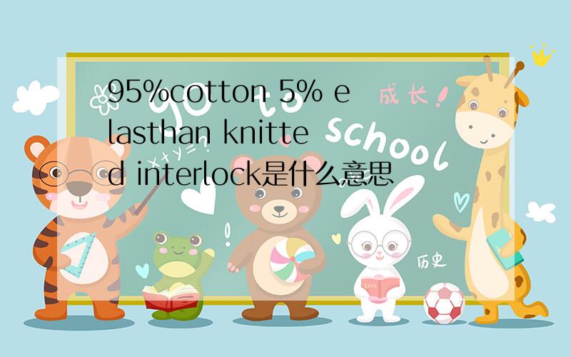 95%cotton 5% elasthan knitted interlock是什么意思