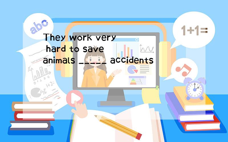They work very hard to save animals _____ accidents