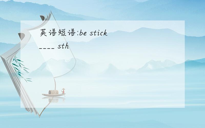 英语短语:be stick ____ sth