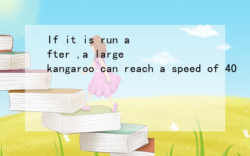 If it is run after ,a large kangaroo can reach a speed of 40