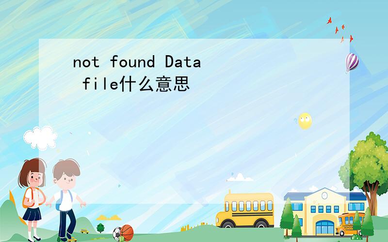 not found Data file什么意思