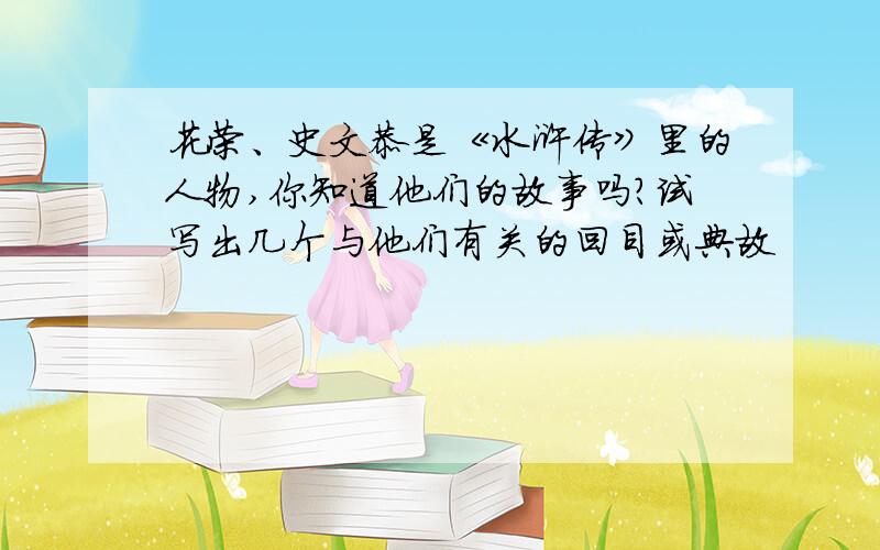 花荣、史文恭是《水浒传》里的人物,你知道他们的故事吗?试写出几个与他们有关的回目或典故