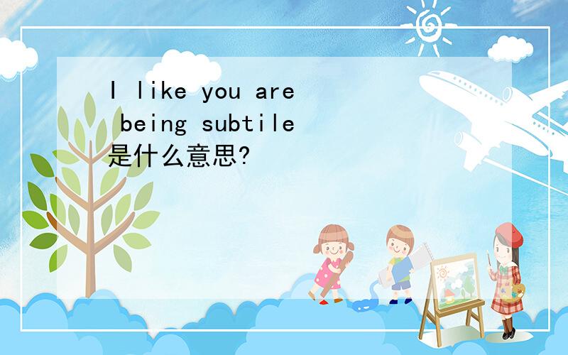 I like you are being subtile是什么意思?