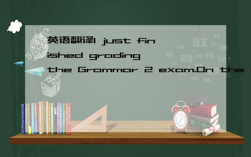英语翻译I just finished grading the Grammar 2 exam.On the questi