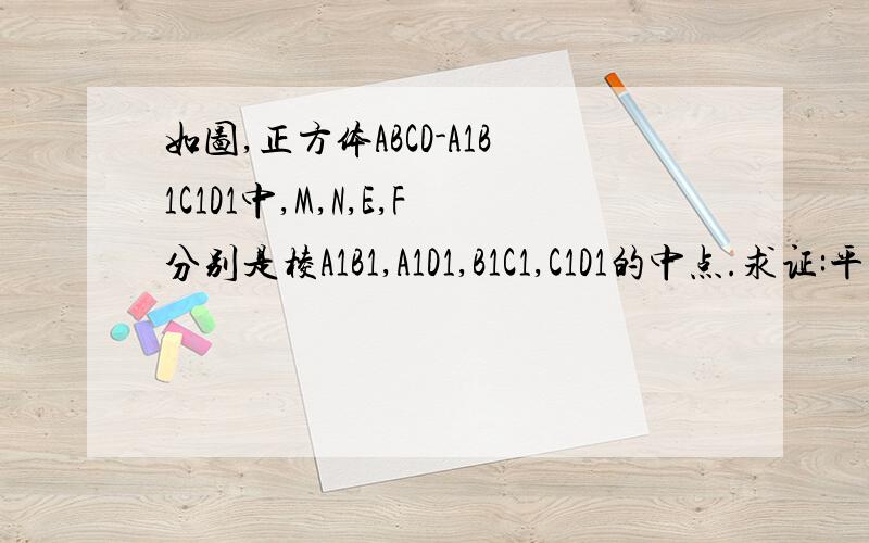 如图,正方体ABCD-A1B1C1D1中,M,N,E,F分别是棱A1B1,A1D1,B1C1,C1D1的中点.求证:平面