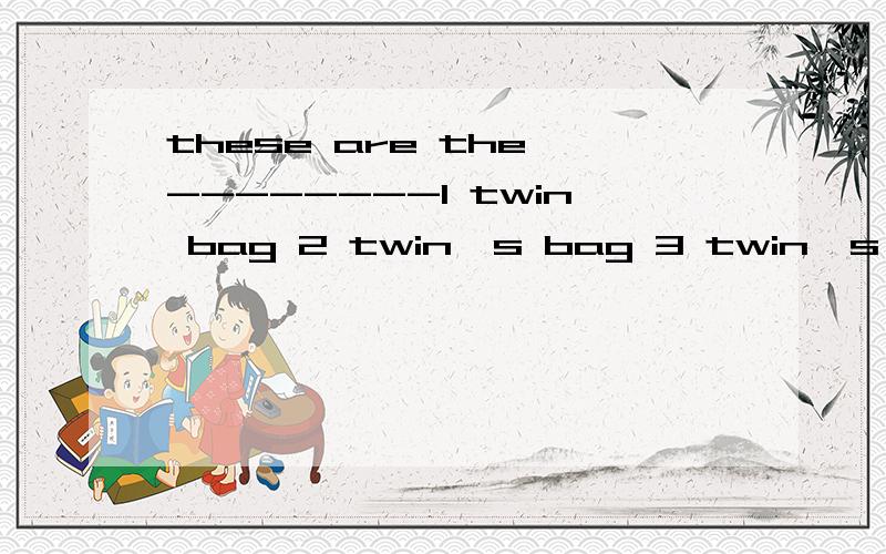 these are the --------1 twin bag 2 twin's bag 3 twin's bag 4