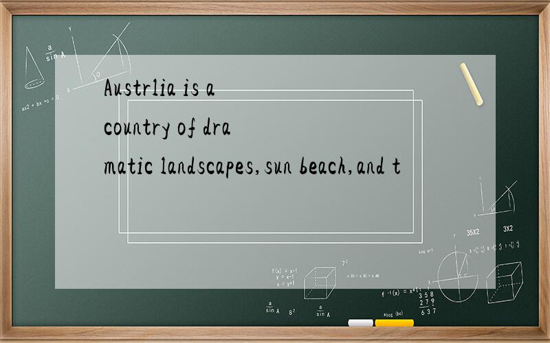 Austrlia is a country of dramatic landscapes,sun beach,and t
