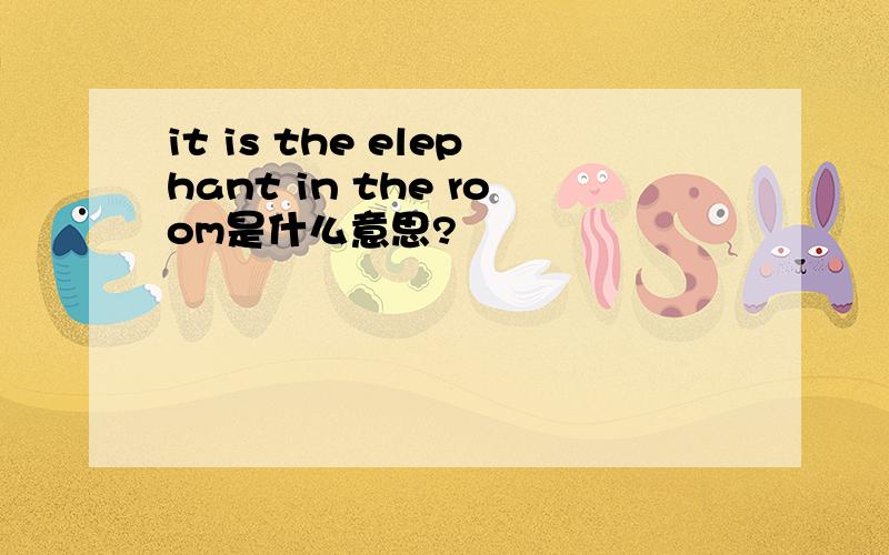 it is the elephant in the room是什么意思?