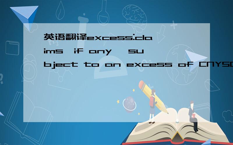 英语翻译excess:claims,if any ,subject to an excess of CNY5000 or
