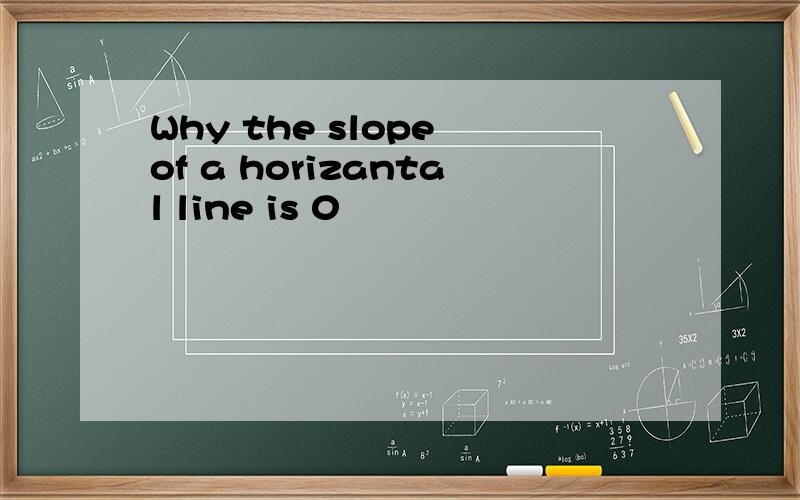 Why the slope of a horizantal line is 0