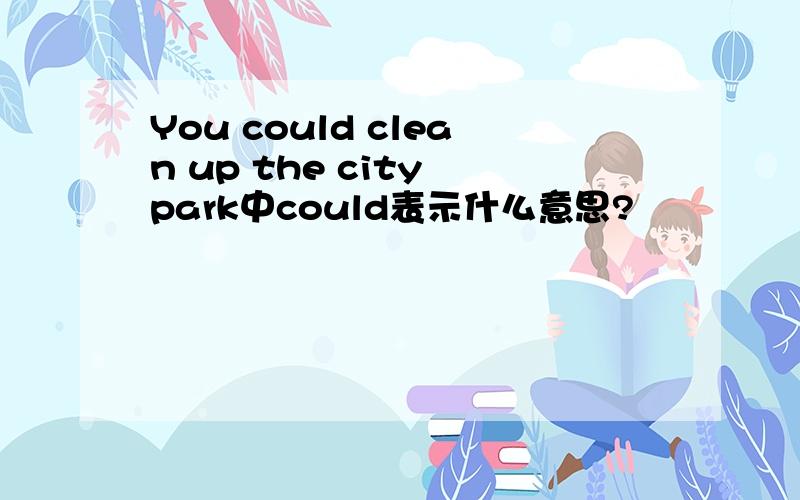 You could clean up the city park中could表示什么意思?