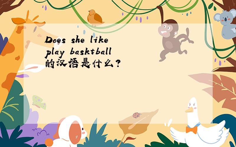 Does she like play basktball的汉语是什么?