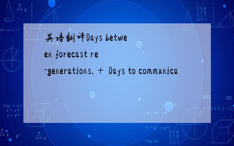 英语翻译Days between forecast re-generations.+ Days to communica