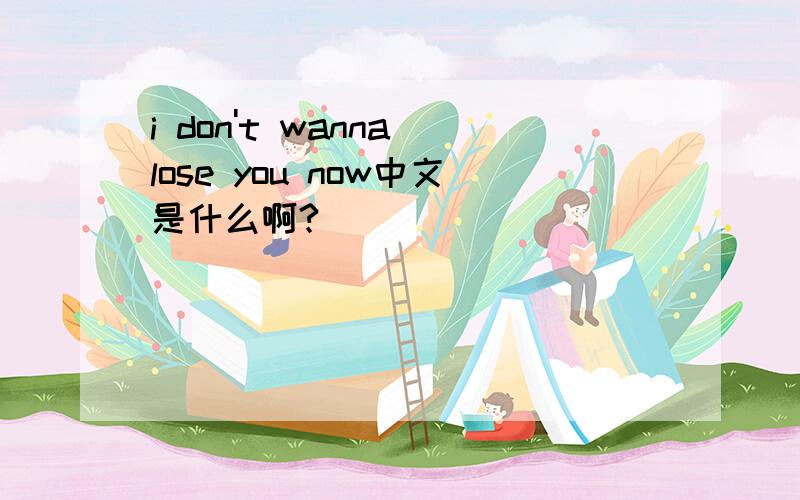 i don't wanna lose you now中文是什么啊?