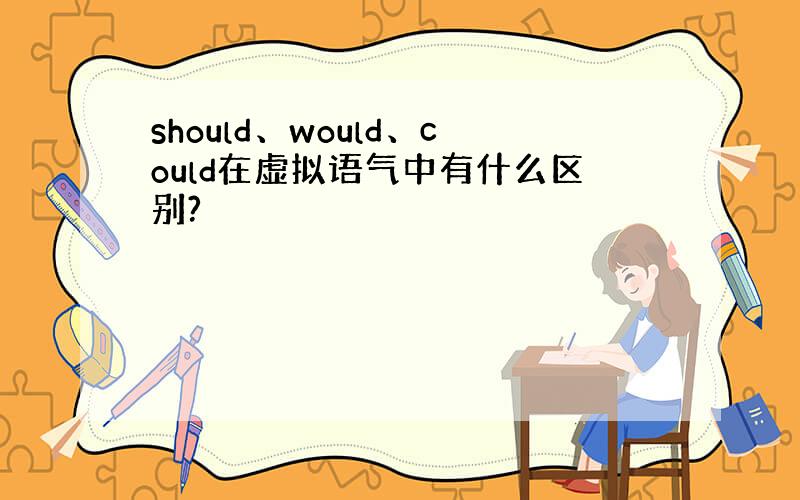 should、would、could在虚拟语气中有什么区别?