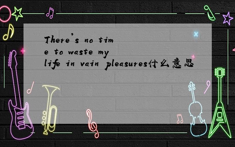 There's no time to waste my life in vain pleasures什么意思
