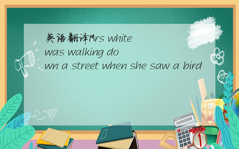 英语翻译Mrs white was walking down a street when she saw a bird