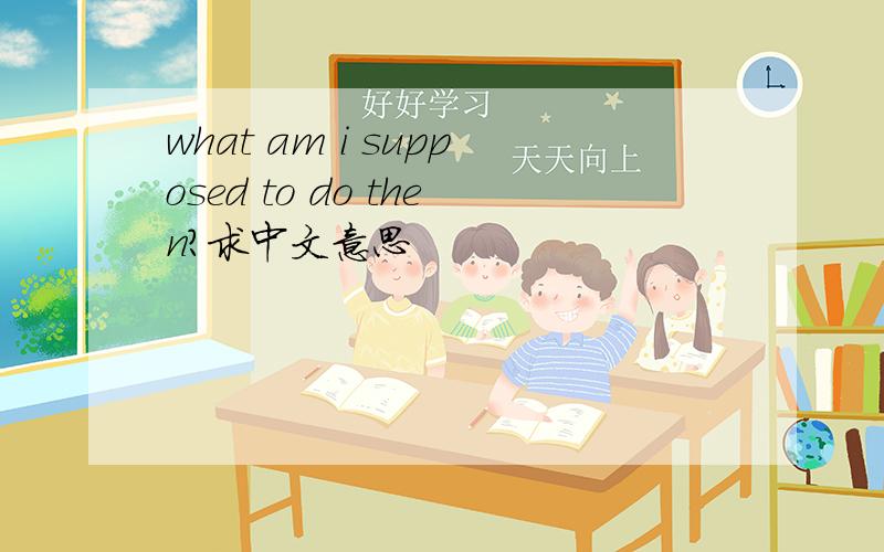 what am i supposed to do then?求中文意思