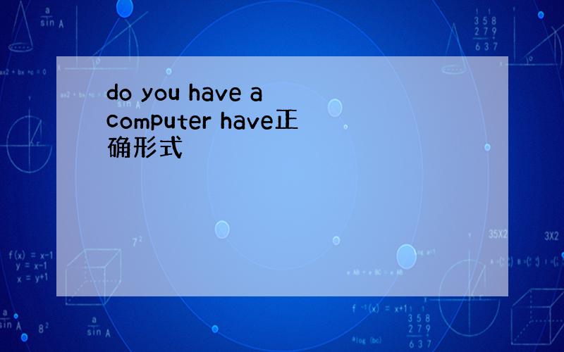 do you have a computer have正确形式