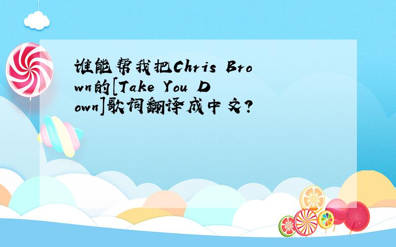 谁能帮我把Chris Brown的[Take You Down]歌词翻译成中文?