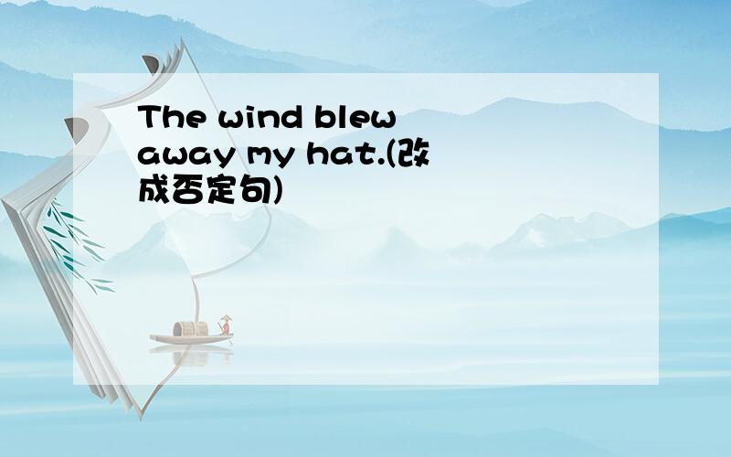 The wind blew away my hat.(改成否定句)