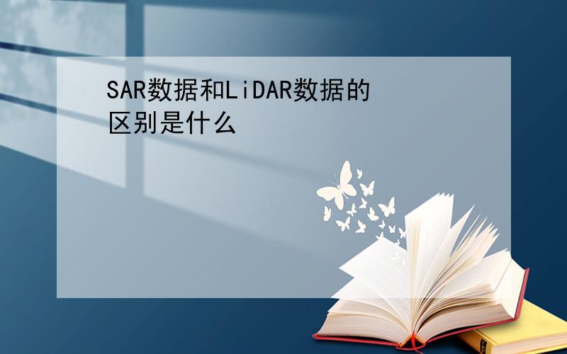 SAR数据和LiDAR数据的区别是什么