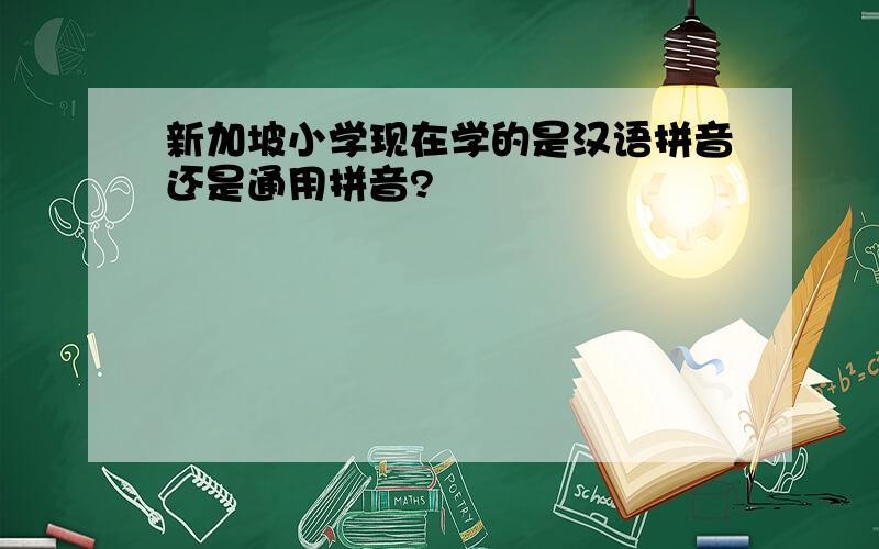 新加坡小学现在学的是汉语拼音还是通用拼音?