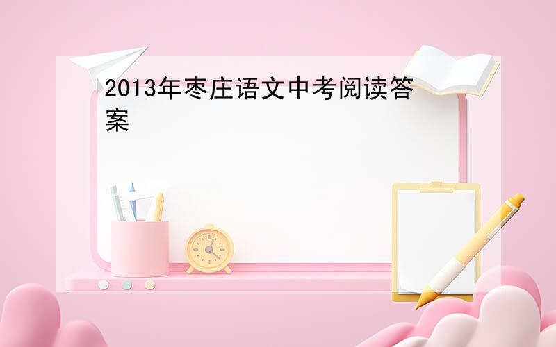 2013年枣庄语文中考阅读答案