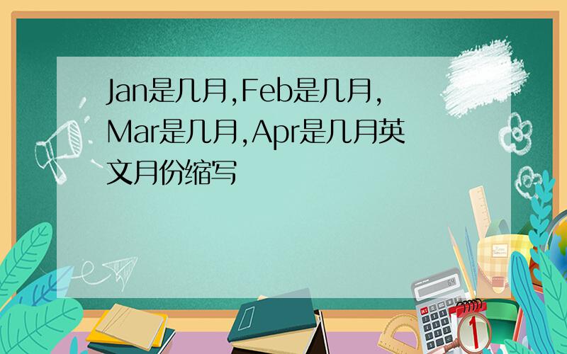 Jan是几月,Feb是几月,Mar是几月,Apr是几月英文月份缩写