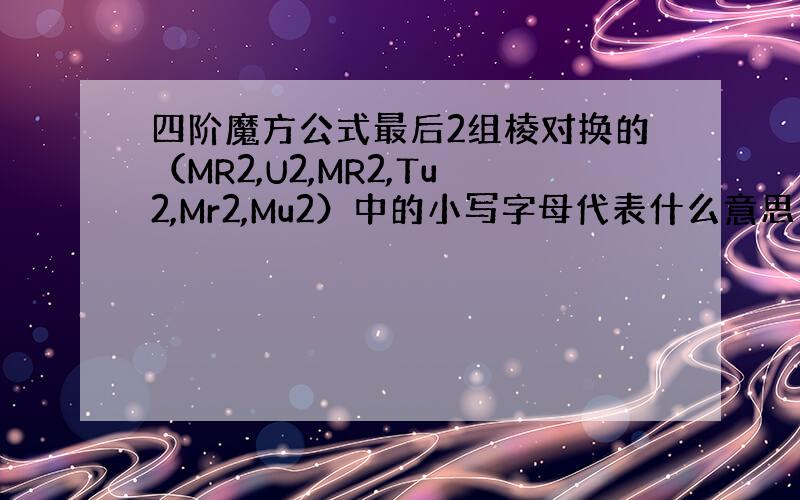四阶魔方公式最后2组棱对换的（MR2,U2,MR2,Tu2,Mr2,Mu2）中的小写字母代表什么意思