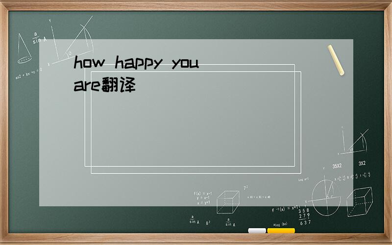how happy you are翻译