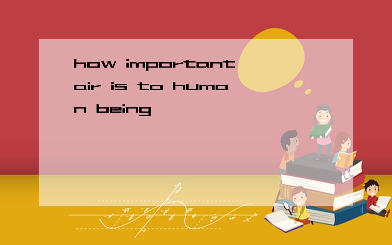 how important air is to human being